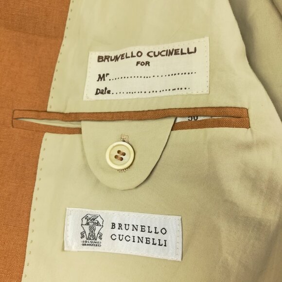 Brunello Cucinelli Sport Coat 100% Linen Three Button Beige Tan 40R - Picture 4 of 10